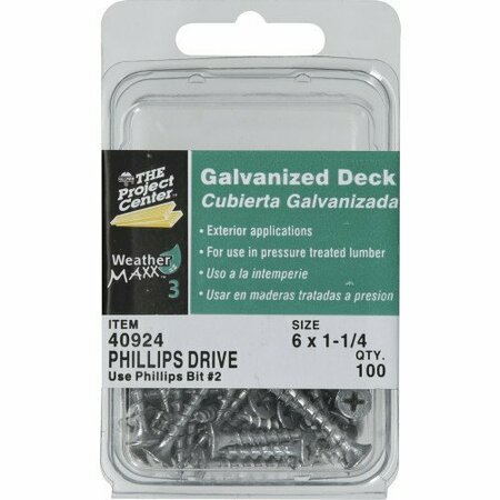 Hillman Deck Screw, #6 x 1-1/4 in 40924